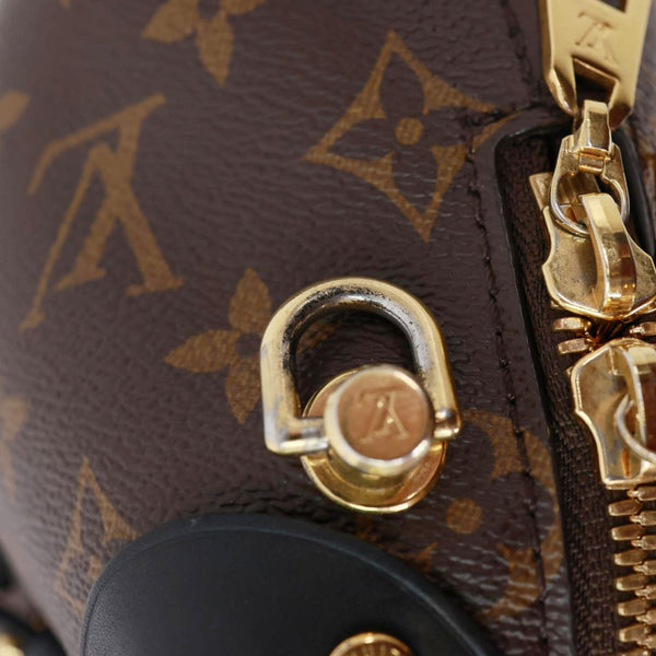 LOUIS VUITTON Petite Malle Souple Monogram Canvas Shoulder Bag Black