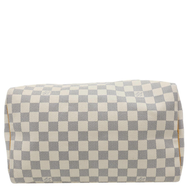 LOUIS VUITTON Speedy 30 Damier Azur Satchel Bag White