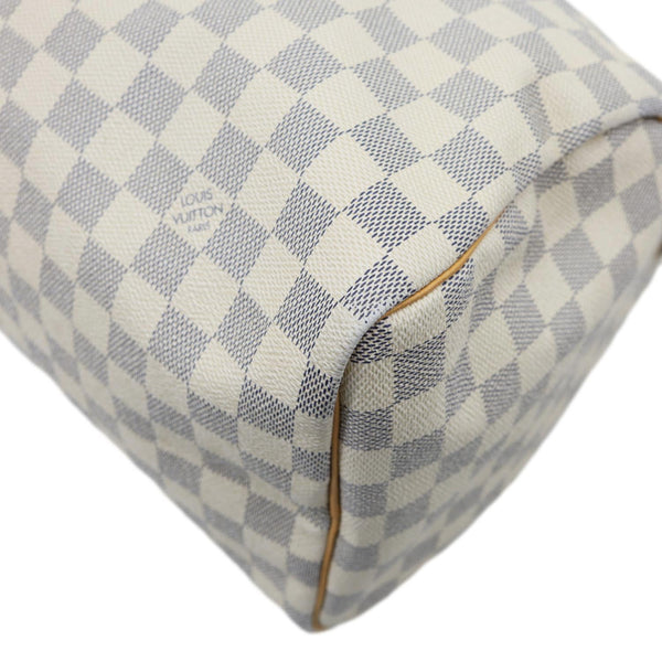 LOUIS VUITTON Speedy 30 Damier Azur Satchel Bag White