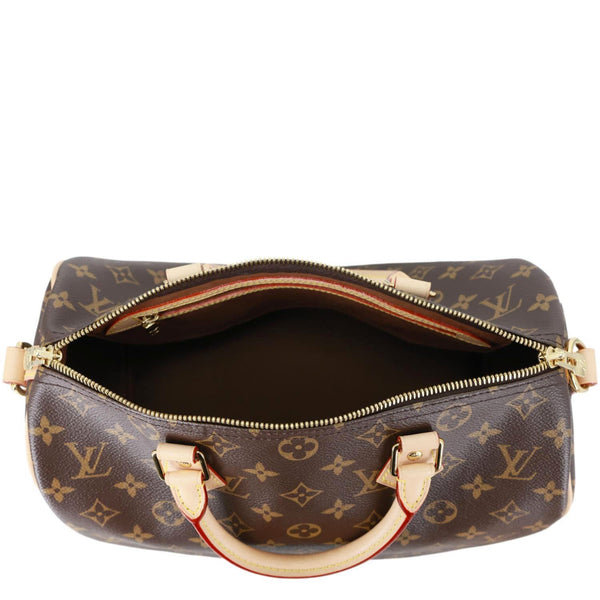 LOUIS VUITTON Speedy 30 Bandouliere Monogram Canvas Shoulder Bag Brown