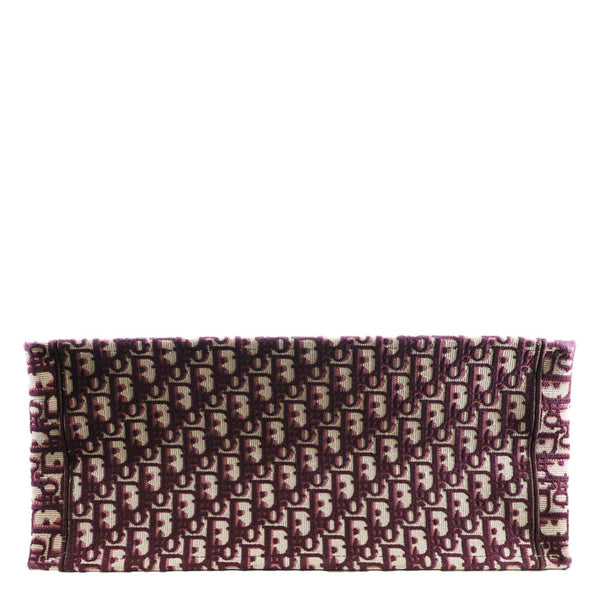 CHRISTIAN DIOR Book Large Oblique Embroidery Canvas Tote Bag Burgundy