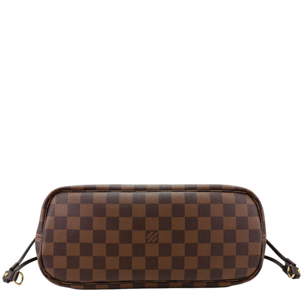 LOUIS VUITTON Neverfull PM Damier Ebene Tote Bag Brown