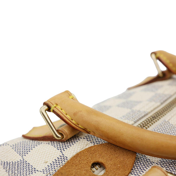 LOUIS VUITTON Speedy 30 Damier Azur Satchel Bag White