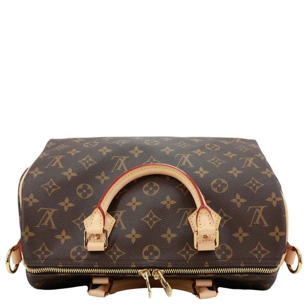 LOUIS VUITTON Speedy 30 Bandouliere Monogram Canvas Shoulder Bag Brown