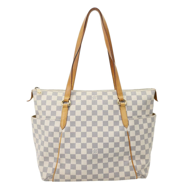 LOUIS VUITTON Totally MM Damier Azur Shoulder Bag White