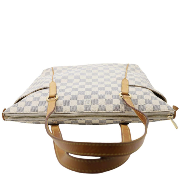 LOUIS VUITTON Totally MM Damier Azur Shoulder Bag White