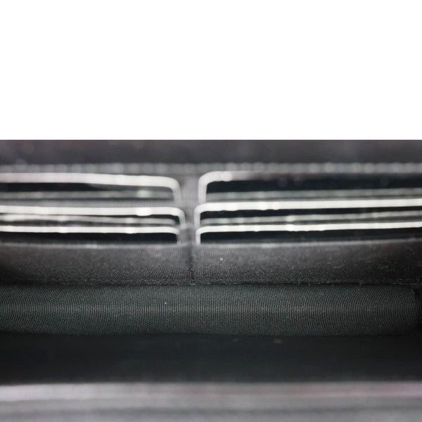 CHANEL CC WOC Crumpled Chevron Calfskin Metallic Leather Wallet On Chain Black