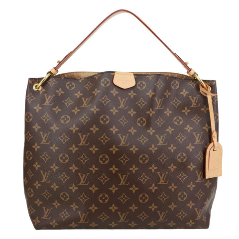 LOUIS VUITTON Graceful MM Monogram Canvas Hobo Bag Brown