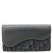CHRISTIAN DIOR Saddle Oblique Jacquard Leather Wallet Black