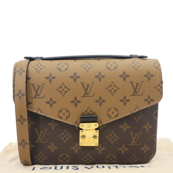 LOUIS VUITTON Metis Pochette Reverse Monogram Canvas Crossbody Bag Brown