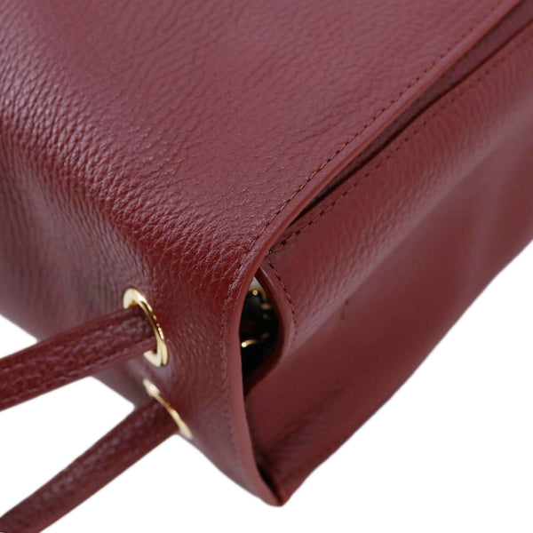 CHANEL Souplissimo Maxi Flap Grained Calfskin Leather Shoulder Bag Burgundy
