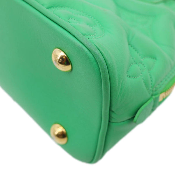 LOUIS VUITTON Alma Soft BB Bubblegram Quilted Leather Satchel Crossbody Bag Green