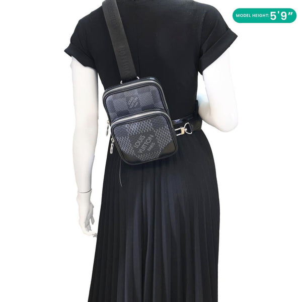 LOUIS VUITTON 3D Amazone Damier Graphite Sling Bag Black