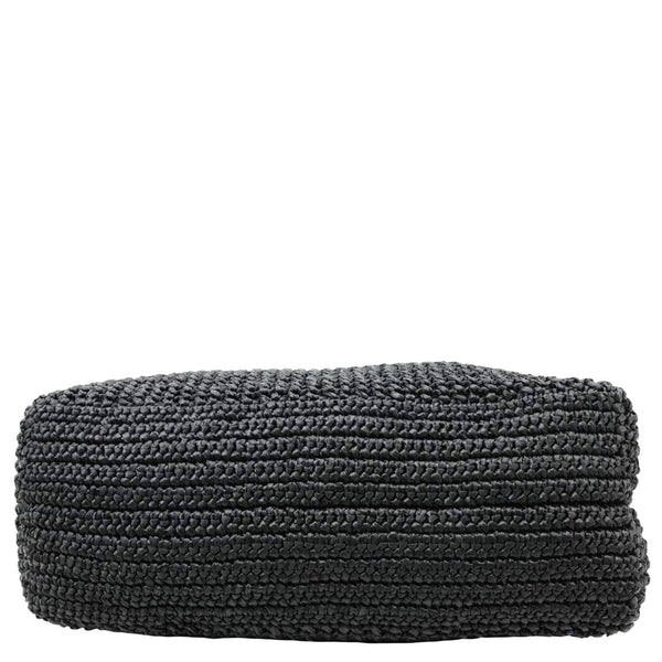 PRADA Embroidered Logo Yarn Crochet Tote Bag Black