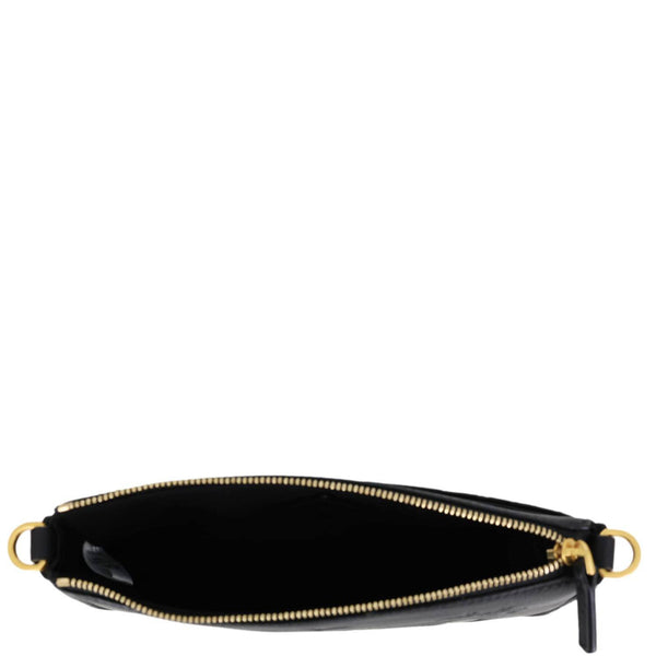 MCM Aren Embossed Maxi Monogram Leather Chain Crossbody Bag Black