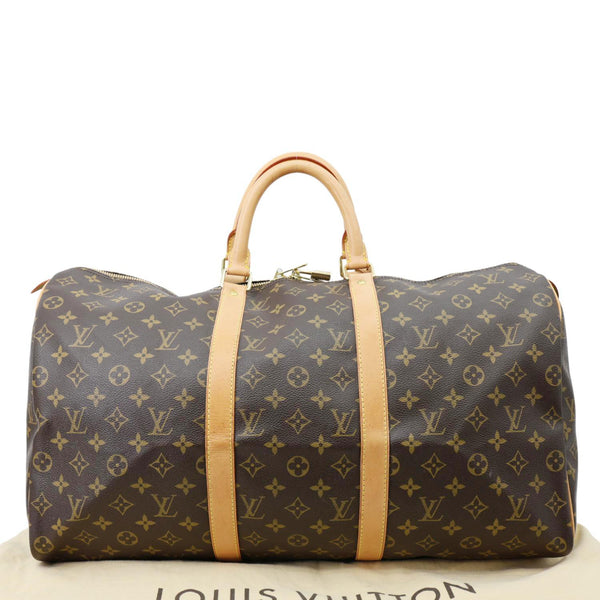 LOUIS VUITTON Keepall 50 Monogram Canvas Travel Bag Brown
