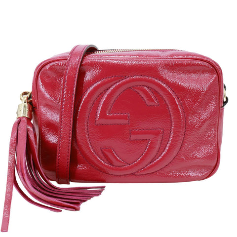GUCCI Soho Disco Patent Leather Crossbody Bag Pink 308364