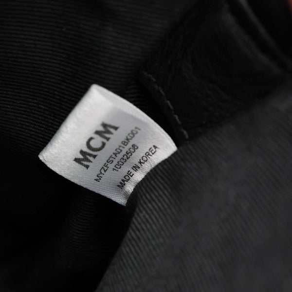 MCM Aren Embossed Maxi Monogram Leather Chain Crossbody Bag Black