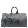 LOUIS VUITTON Keepall 45 Bandouliere Monogram Eclipse Travel Bag Black