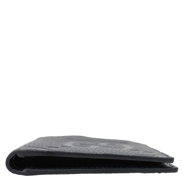 GUCCI GG Calfskin Jumbo GG Embossed Leather Bifold Wallet Black 736475
