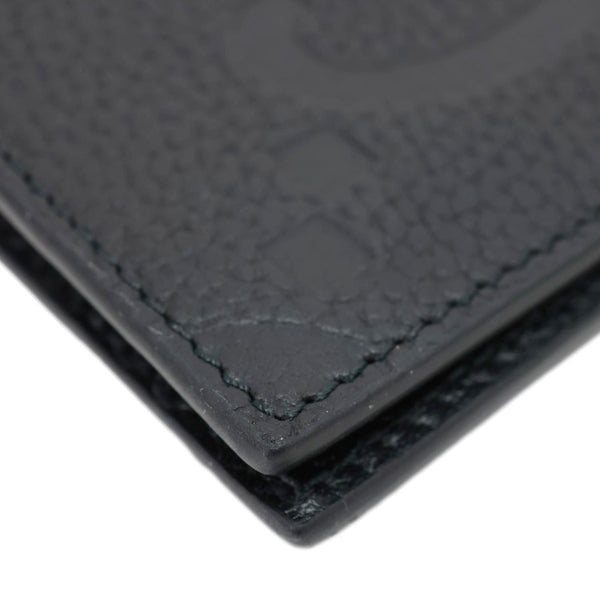 GUCCI GG Calfskin Jumbo GG Embossed Leather Bifold Wallet Black 736475