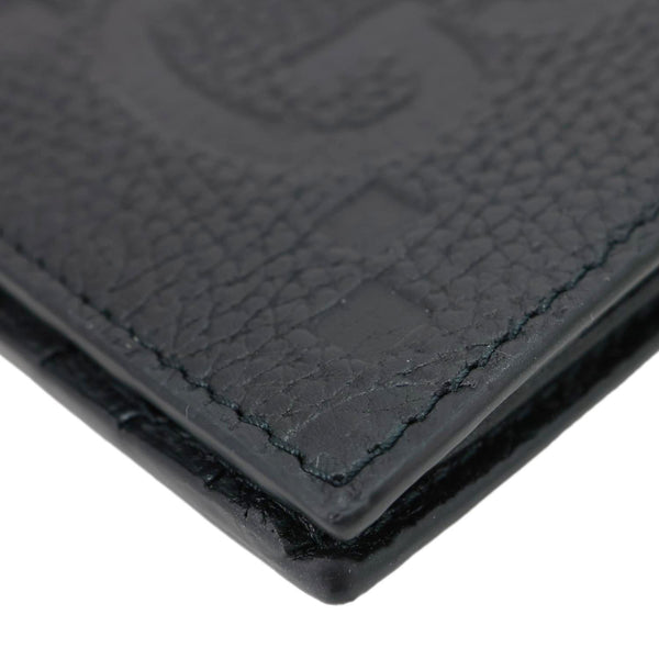 GUCCI GG Calfskin Jumbo GG Embossed Leather Bifold Wallet Black 736475
