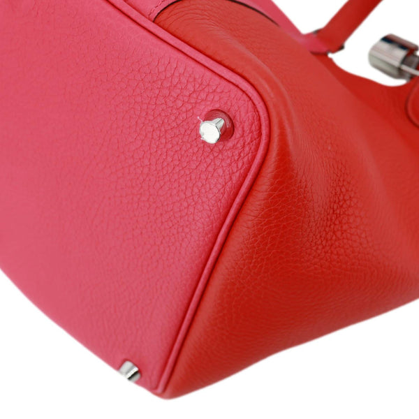 HERMES Picotin Lock 18 Taurillon Clemence Leather Satchel Bag Pink