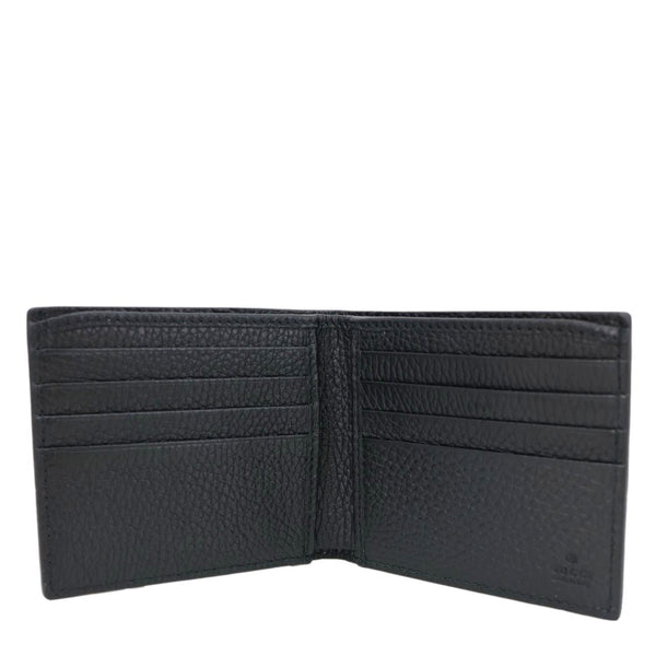 GUCCI GG Calfskin Jumbo GG Embossed Leather Bifold Wallet Black 736475