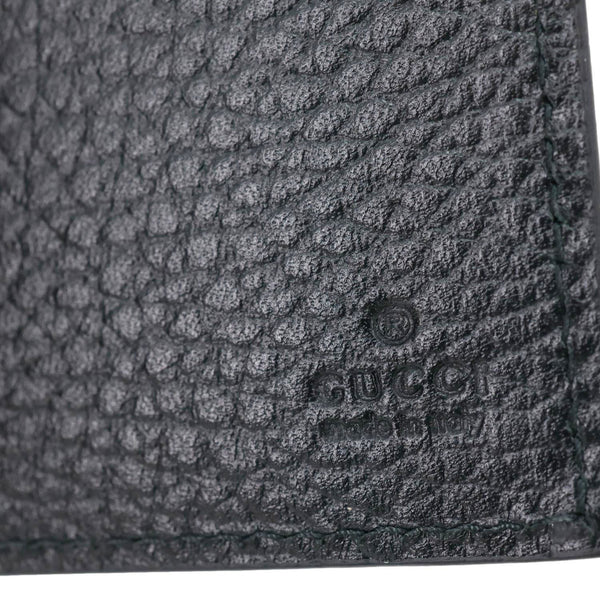 GUCCI GG Calfskin Jumbo GG Embossed Leather Bifold Wallet Black 736475