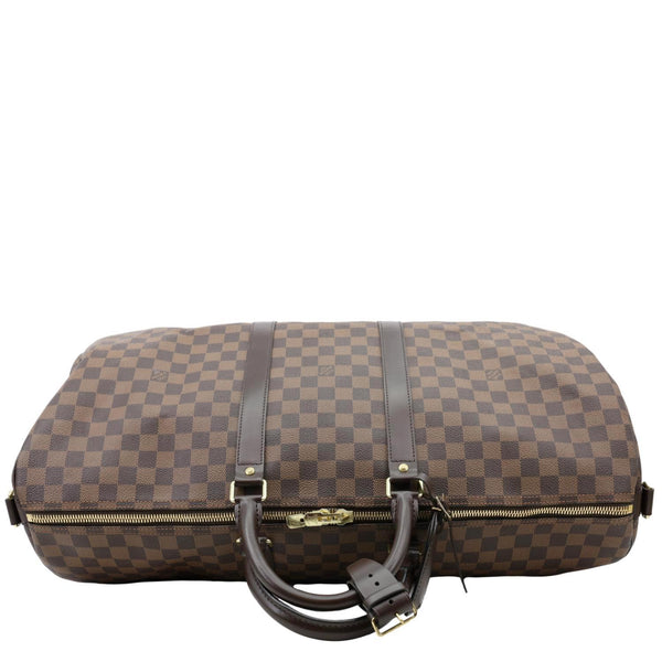 LOUIS VUITTON Keepall Bandouliere 55 Damier Ebene Travel Bag Brown
