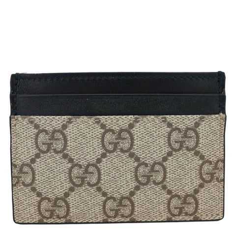 GUCCI GG Supreme Canvas Card Holder Beige 233166