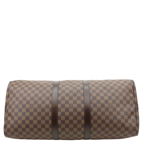 LOUIS VUITTON Keepall Bandouliere 55 Damier Ebene Travel Bag Brown