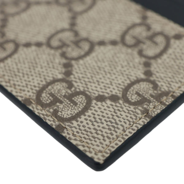 GUCCI GG Supreme Canvas Card Holder Beige 233166