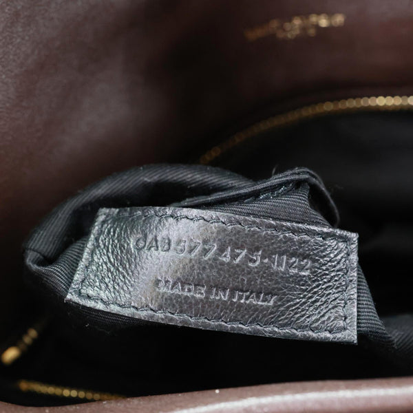 YVES SAINT LAURENT Loulou Puffer Large Quilted Lambskin Leather Crossbody Bag Brown