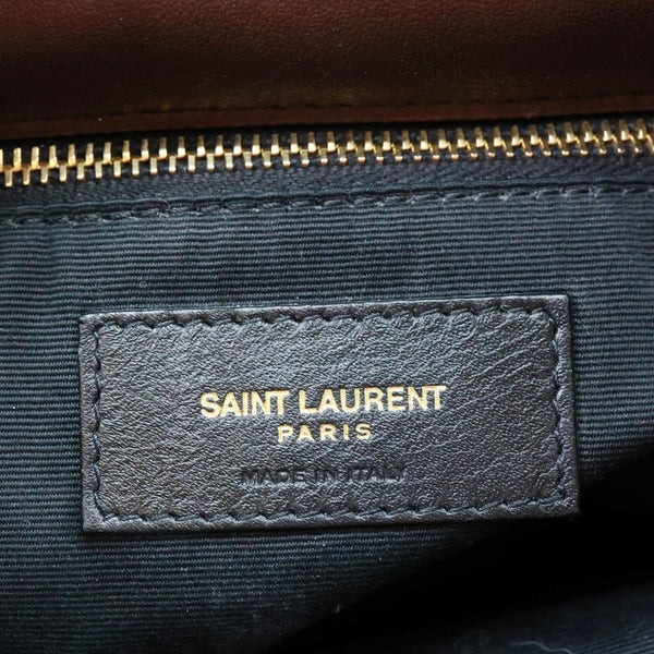 YVES SAINT LAURENT Loulou Puffer Large Quilted Lambskin Leather Crossbody Bag Brown