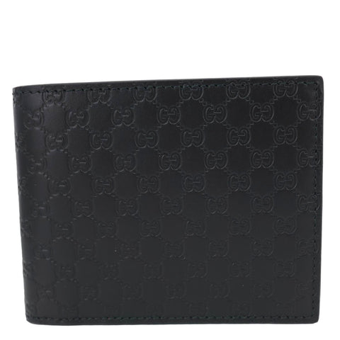 GUCCI Microguccissima Bifold Leather Wallet Black 260987