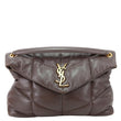 YVES SAINT LAURENT Loulou Puffer Large Quilted Lambskin Leather Crossbody Bag Brown