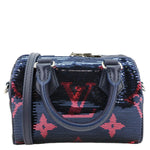 LOUIS VUITTON Speedy 18 Bandouliere Giant Monogram Sequins Shoulder Bag Navy Fuchsia