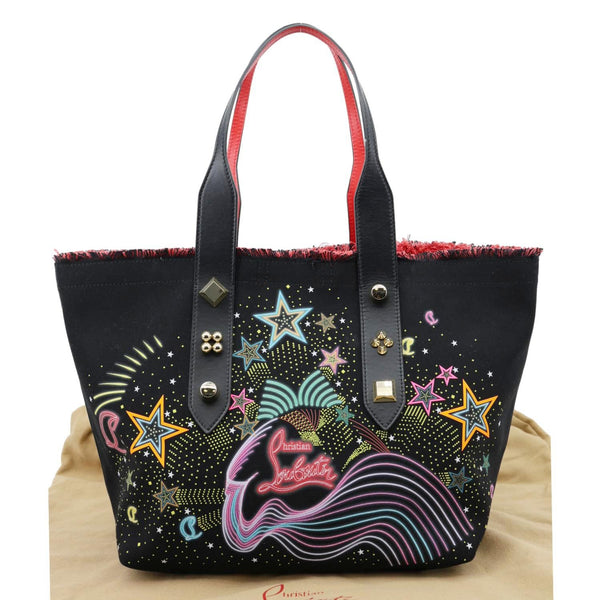 CHRISTIAN LOUBOUTIN Frangibus Starlight Canvas Tote Bag Black