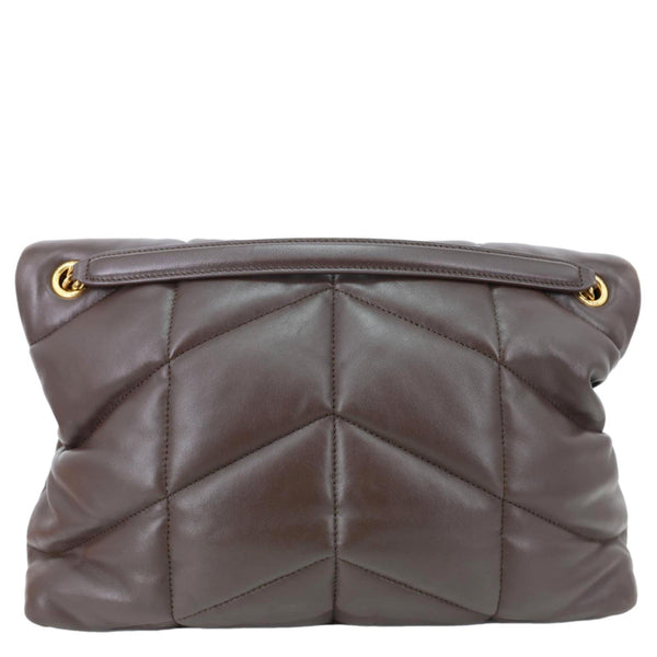 YVES SAINT LAURENT Loulou Puffer Large Quilted Lambskin Leather Crossbody Bag Brown