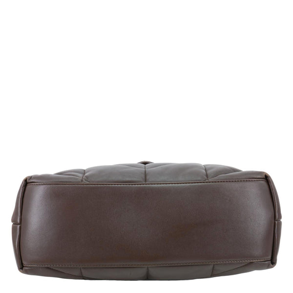 YVES SAINT LAURENT Loulou Puffer Large Quilted Lambskin Leather Crossbody Bag Brown