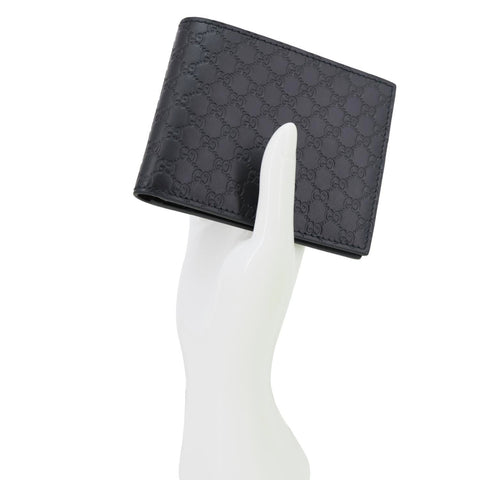 GUCCI Microguccissima Bifold Leather Wallet Black 260987