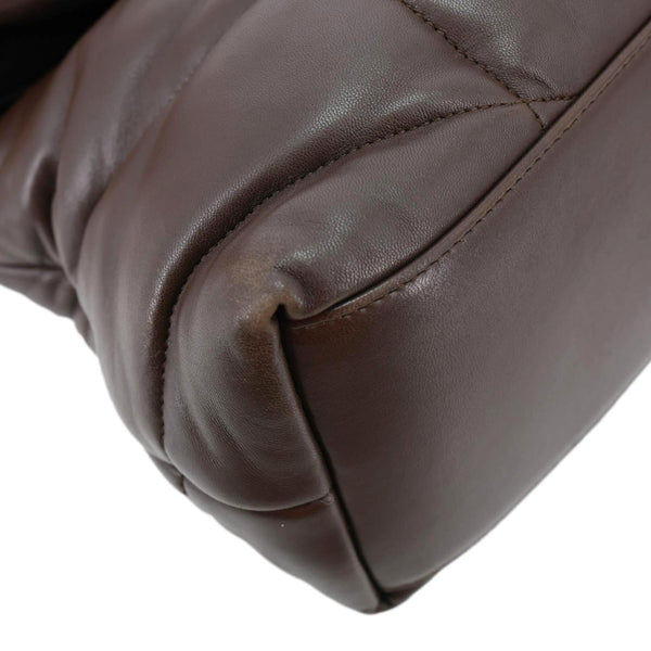 YVES SAINT LAURENT Loulou Puffer Large Quilted Lambskin Leather Crossbody Bag Brown