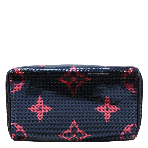 LOUIS VUITTON Speedy 18 Bandouliere Giant Monogram Sequins Shoulder Bag Navy Fuchsia