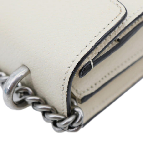 GUCCI Dionysus Small Leather Shoulder Bag Off White 400249
