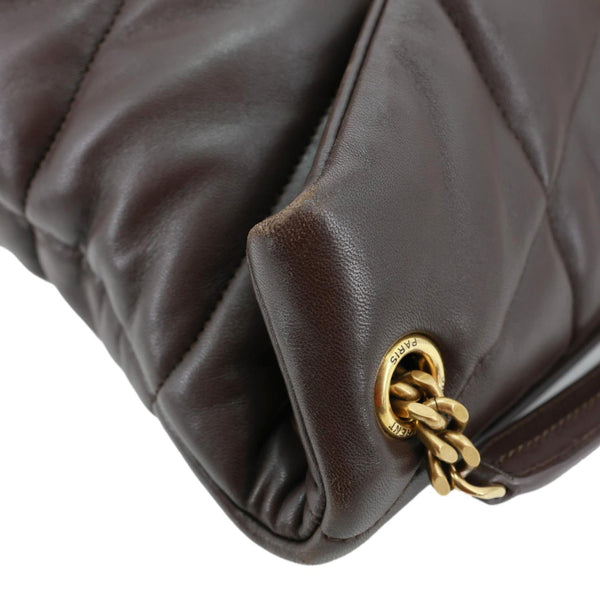 YVES SAINT LAURENT Loulou Puffer Large Quilted Lambskin Leather Crossbody Bag Brown