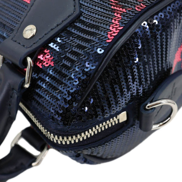 LOUIS VUITTON Speedy 18 Bandouliere Giant Monogram Sequins Shoulder Bag Navy Fuchsia
