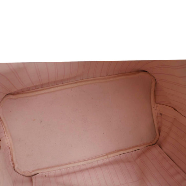 LOUIS VUITTON Neverfull MM Damier Azur Tote Shoulder Bag Rose Ballerine