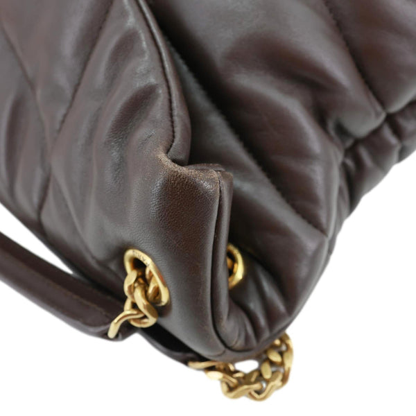 YVES SAINT LAURENT Loulou Puffer Large Quilted Lambskin Leather Crossbody Bag Brown