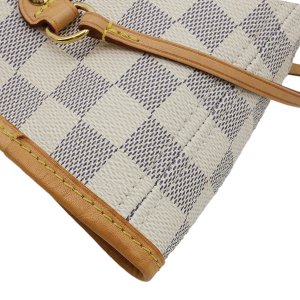 LOUIS VUITTON Neverfull MM Damier Azur Tote Shoulder Bag Rose Ballerine